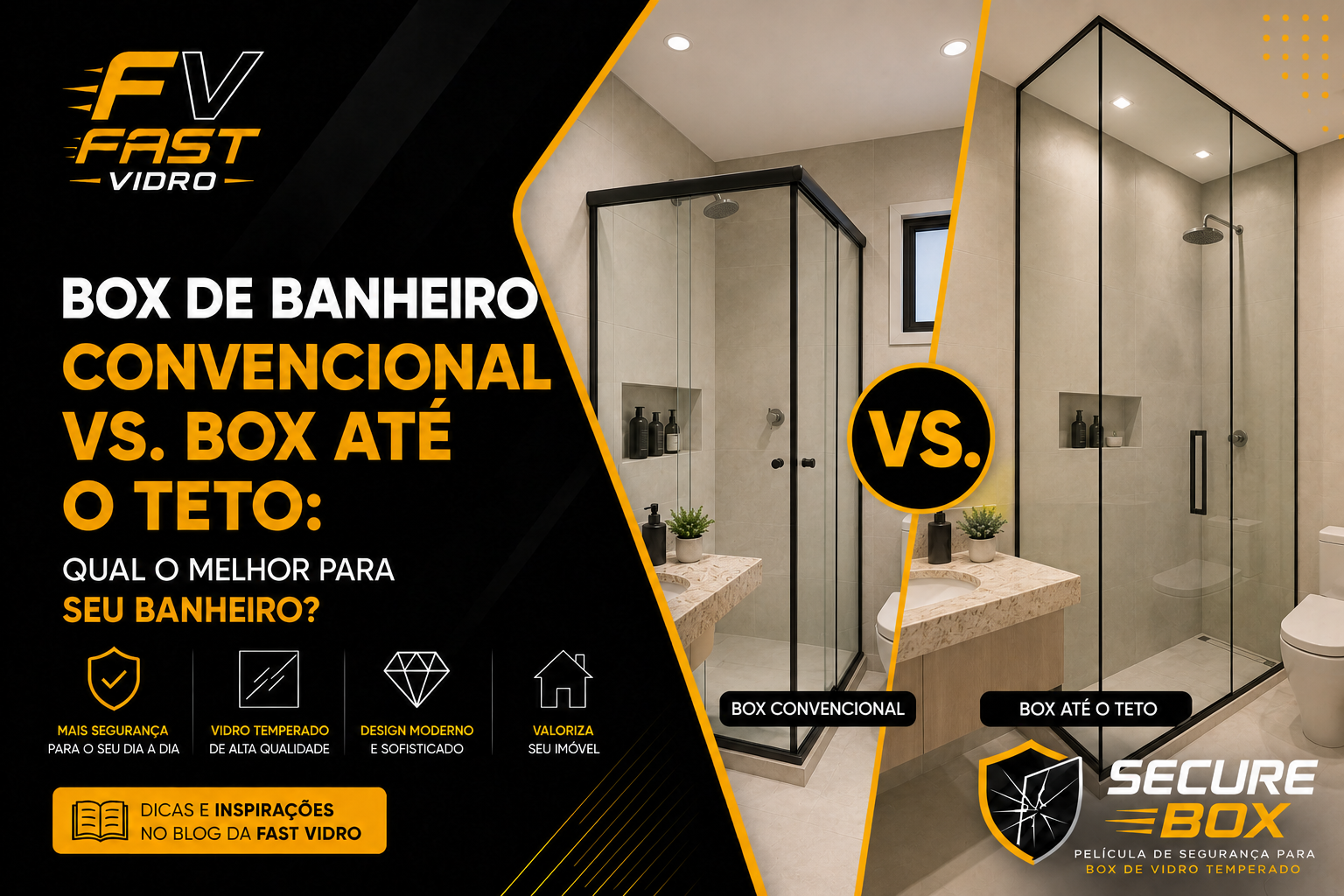 Box de Banheiro Convencional vs. Box Até o Teto: Qual o Melhor para Seu Banheiro?