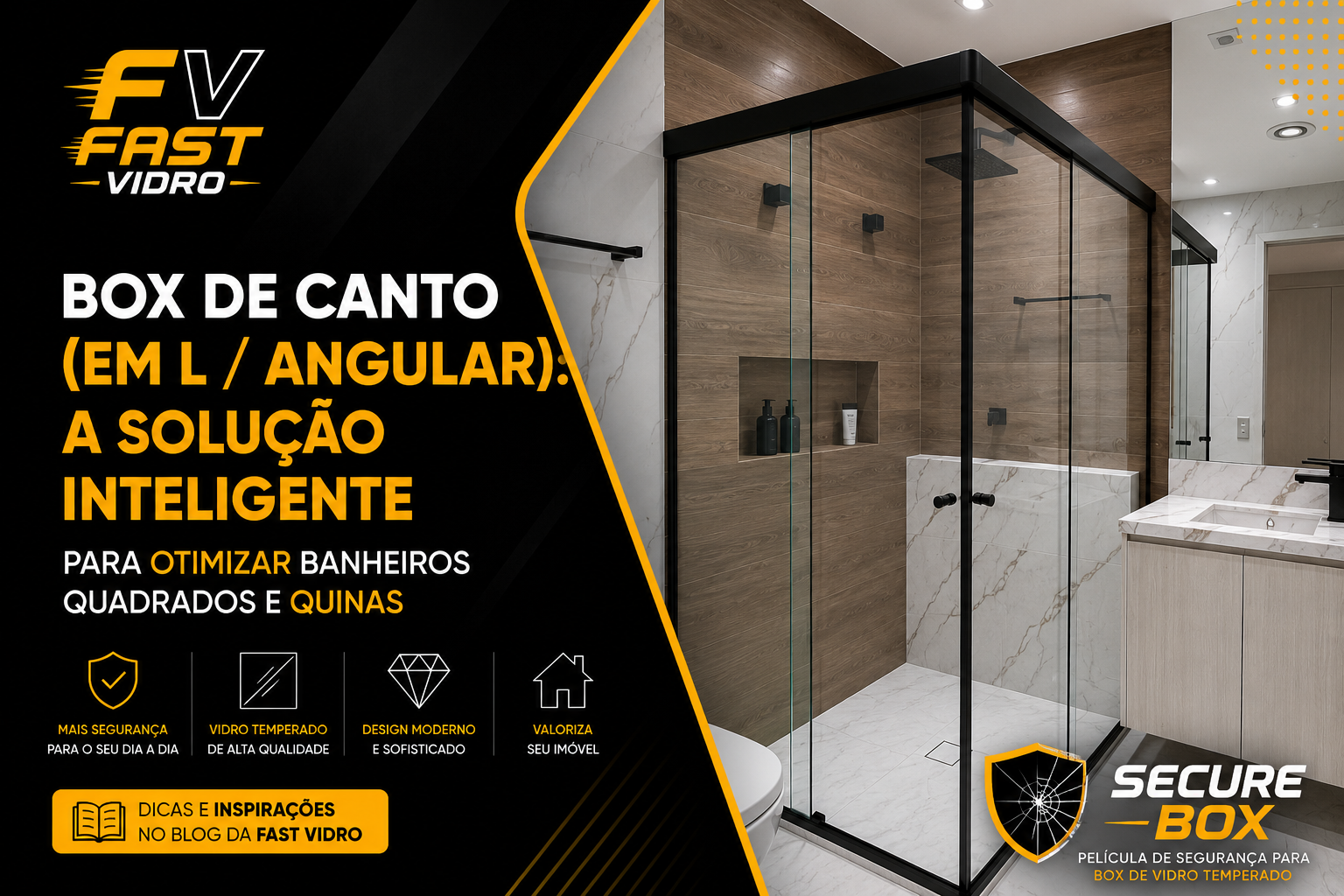 Box de Canto (Em L / Angular): A Solução Inteligente para Otimizar Banheiros Quadrados e Quinas