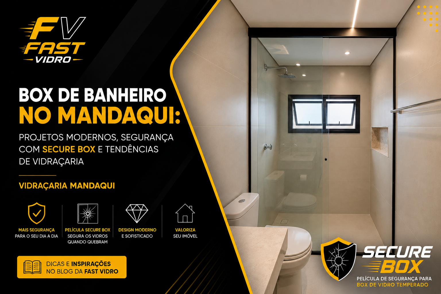 Guia do Box de Banheiro no Mandaqui: Projetos Modernos, Segurança com SECURE BOX e Tendências de Vidraçaria