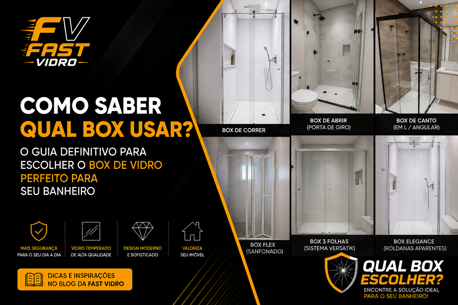 Como Saber Qual Box Usar? O Guia Definitivo para Escolher o Box de Vidro Perfeito para Seu Banheiro