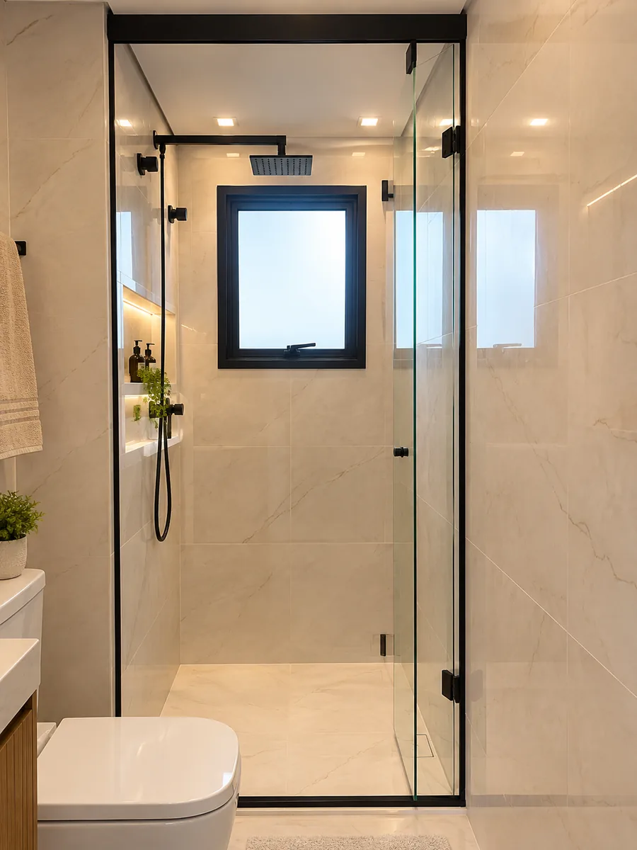 Box Articulado Incolor instalado em Mooca — projeto Fast Vidro 1