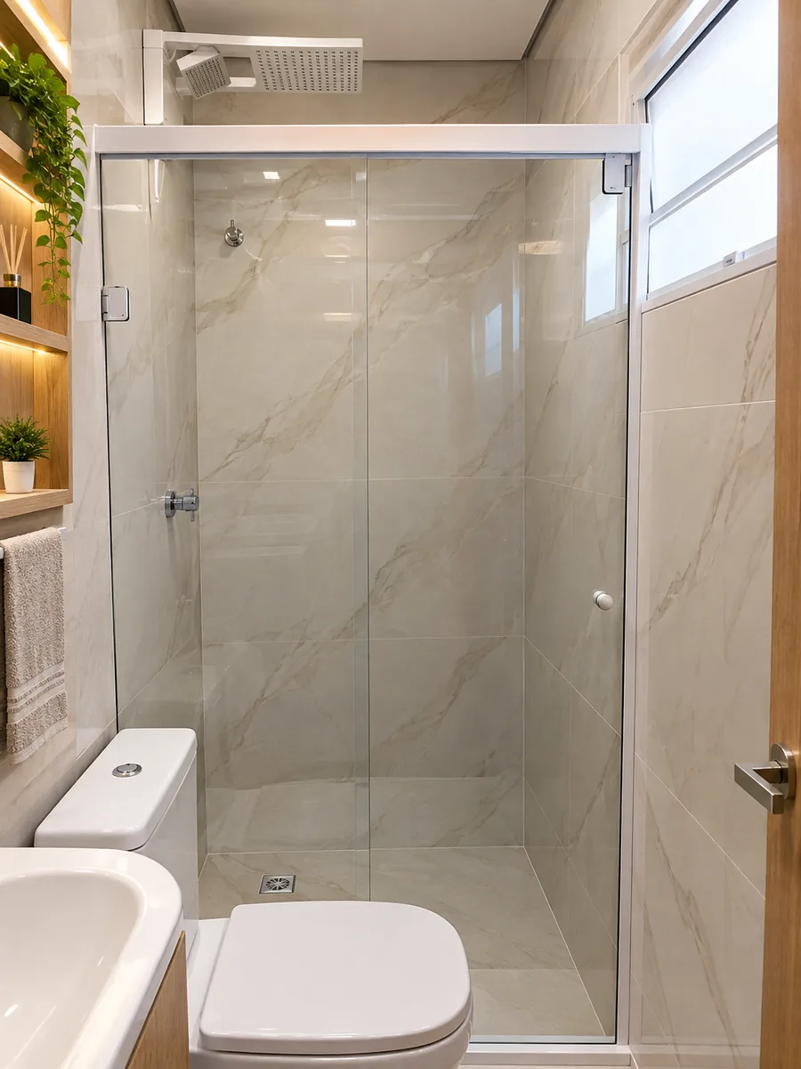 Box Articulado Incolor instalado em Mooca — projeto Fast Vidro 3