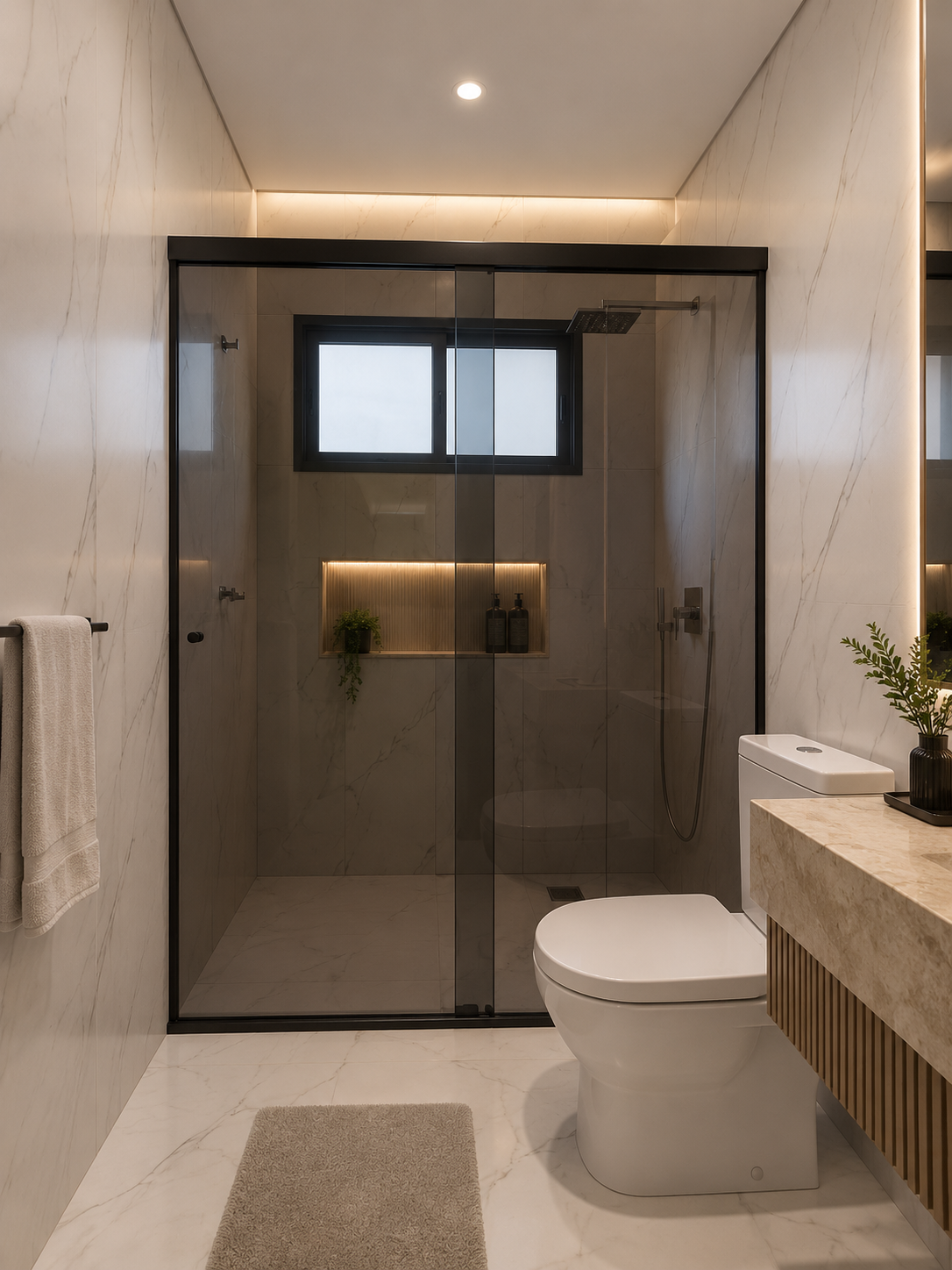 Box Tradicional Fumê instalado em Belém — projeto Fast Vidro 2