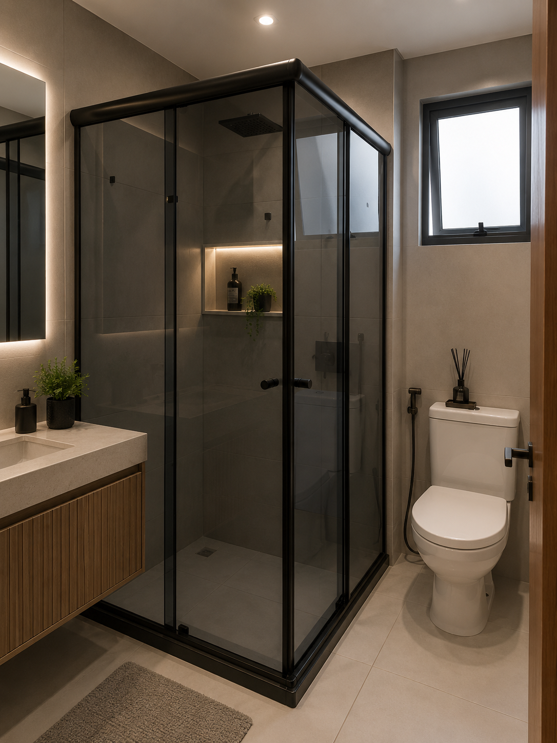 Box Tradicional Fumê instalado em Belém — projeto Fast Vidro 3