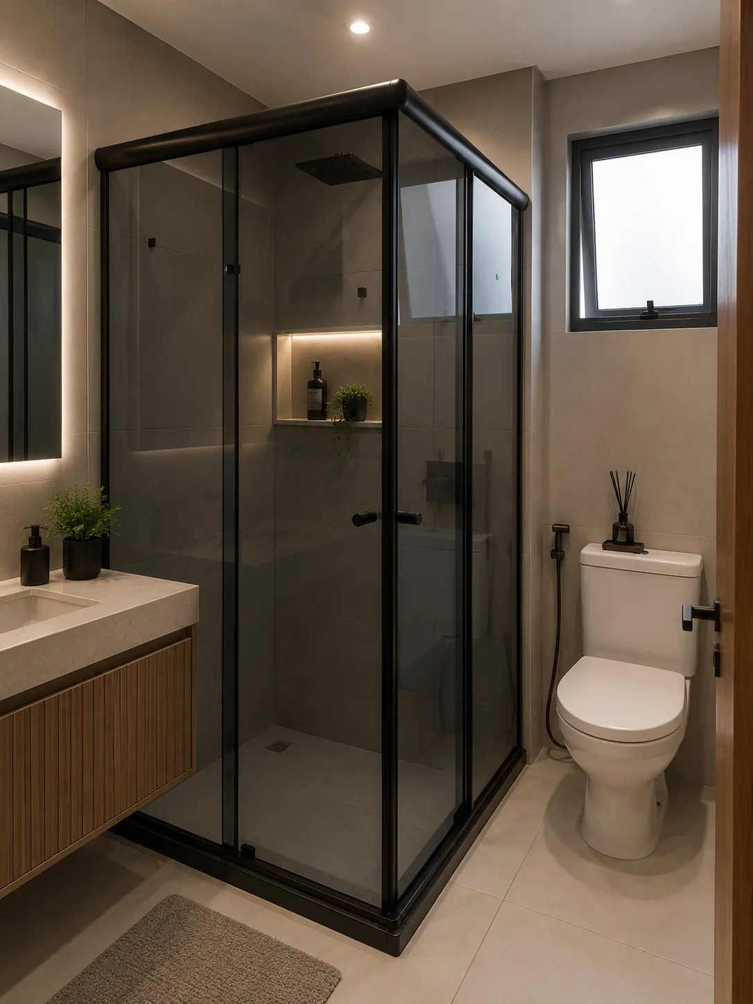Box Articulado Fumê instalado em Mooca — projeto Fast Vidro 3